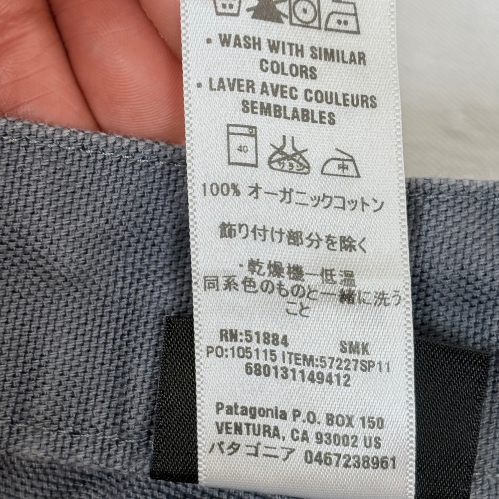 Patagonia Stand Up Shorts Mens 40 Blue Gray Organic Cotton Canvas 57227 SP11 - Picture 2 of 10